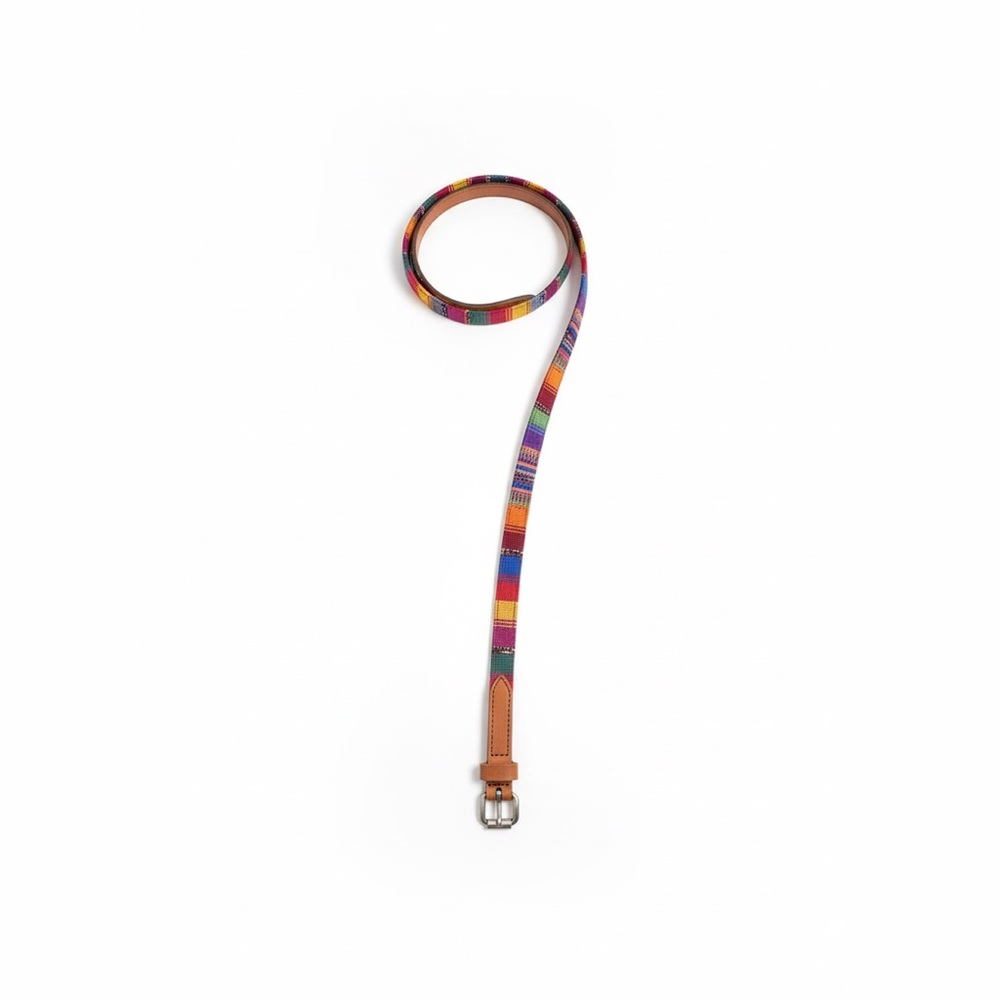 Target 2012 Colorful Boho Woven Fabric Belt Like New L made in Guatemala